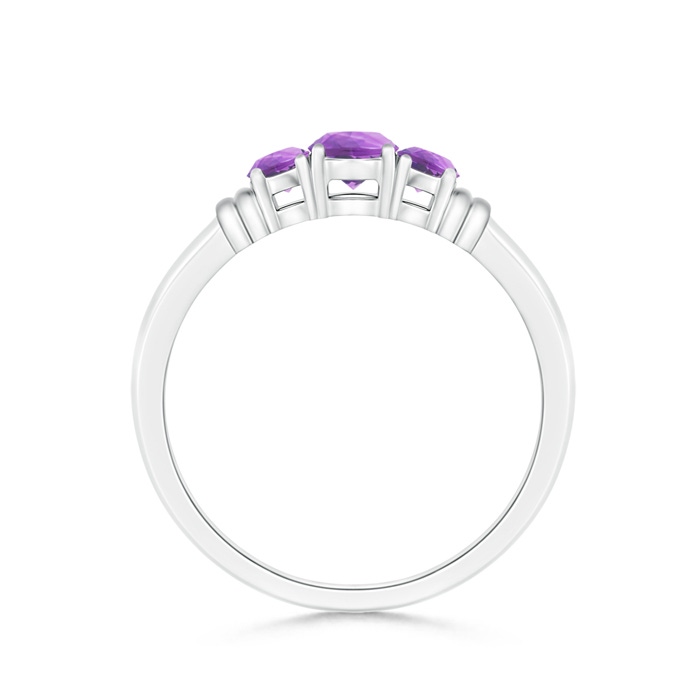 4mm A Vintage Style Three Stone Amethyst Wedding Band in P950 Platinum side-1