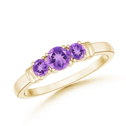 Three Stone Amethyst Three Stone Engagement Rings