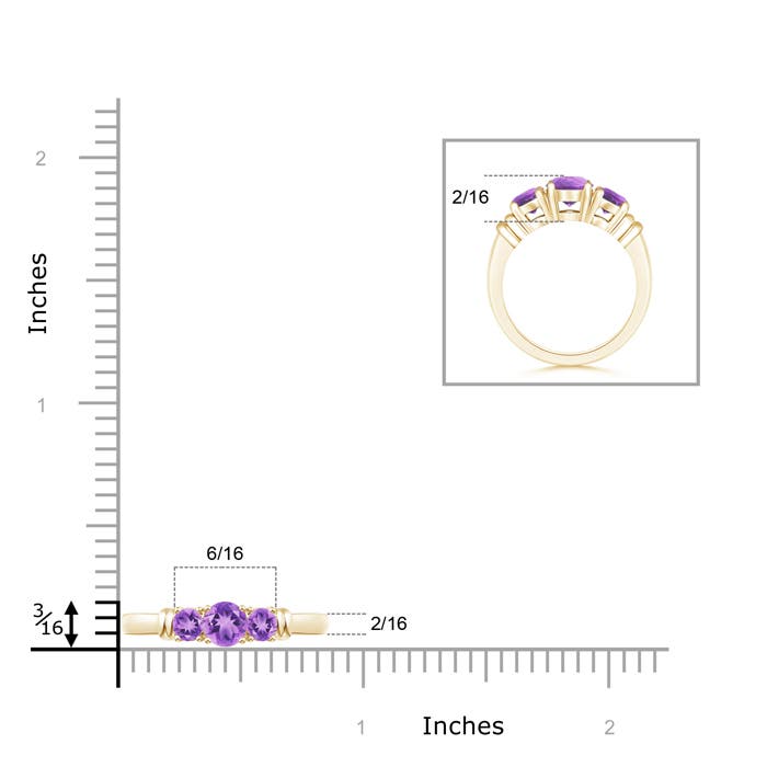 A - Amethyst / 0.45 CT / 14 KT Yellow Gold