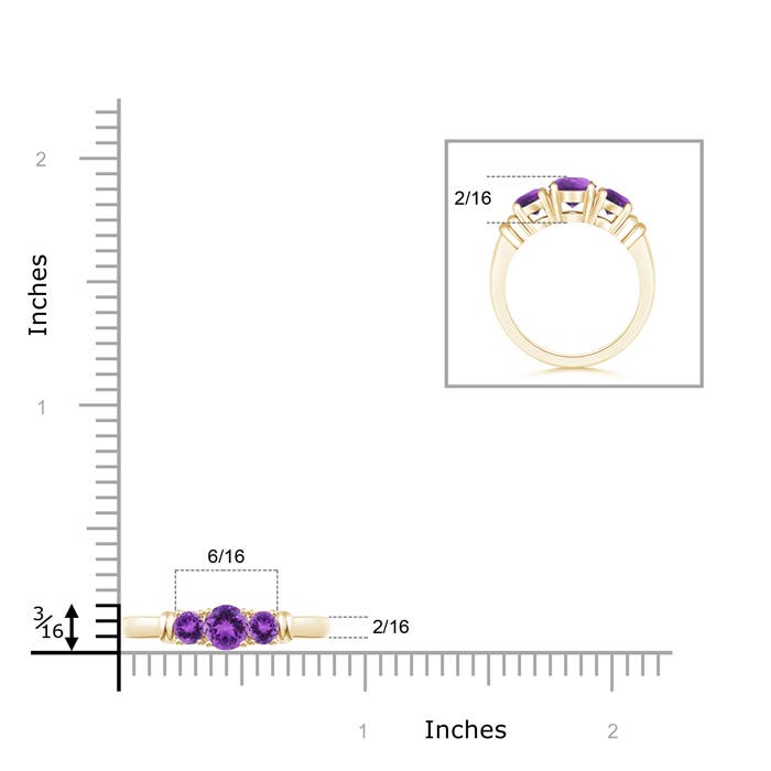 AAA - Amethyst / 0.45 CT / 14 KT Yellow Gold