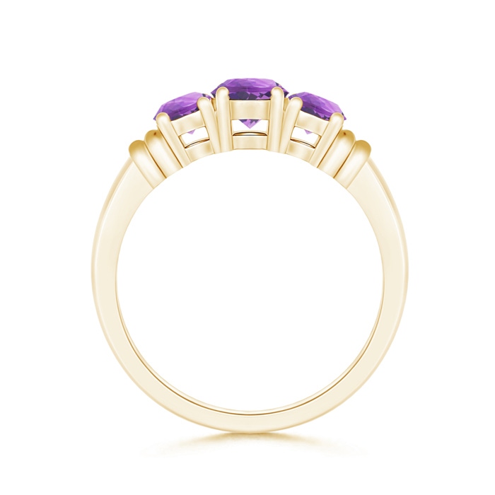 5mm A Vintage Style Three Stone Amethyst Wedding Band in 9K Yellow Gold product image