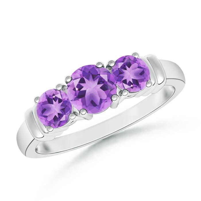 A - Amethyst / 0.95 CT / 14 KT White Gold