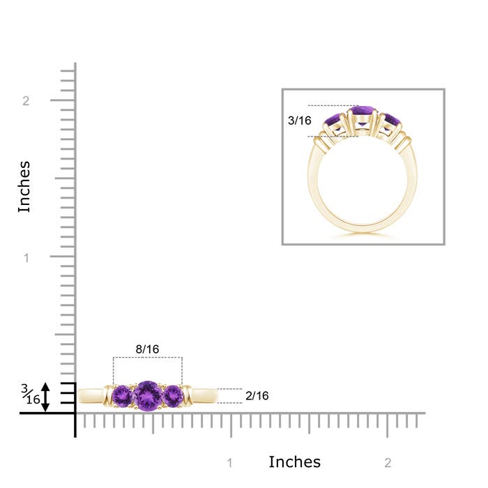 AAA - Amethyst / 0.95 CT / 14 KT Yellow Gold