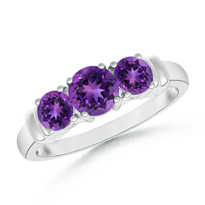 AAAA - Amethyst / 0.95 CT / 14 KT White Gold