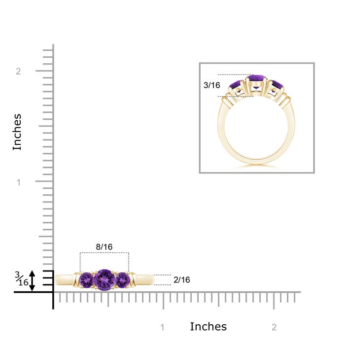 AAAA - Amethyst / 0.95 CT / 14 KT Yellow Gold