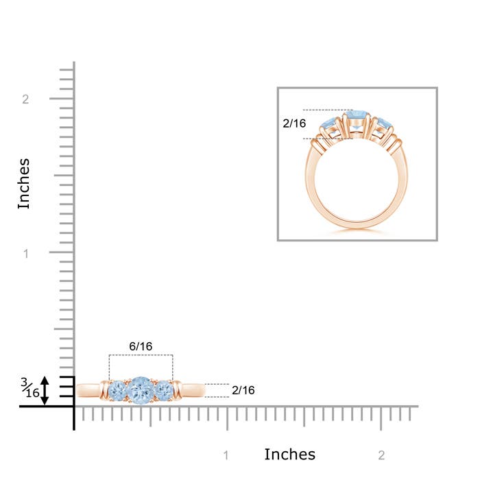 AA - Aquamarine / 0.4 CT / 14 KT Rose Gold