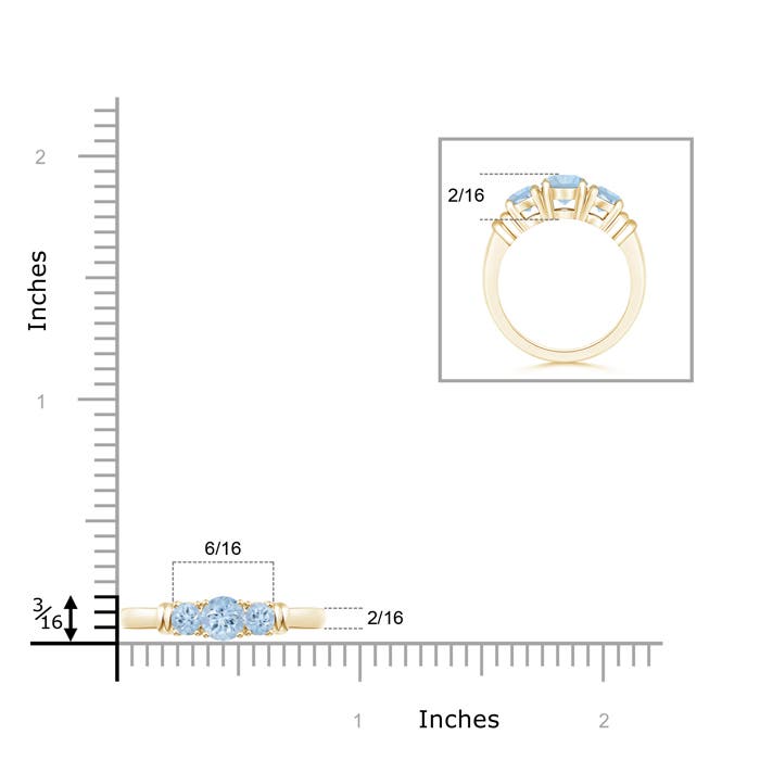 AA - Aquamarine / 0.4 CT / 14 KT Yellow Gold