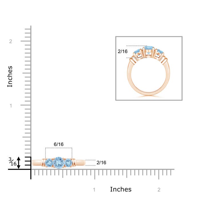 AAA - Aquamarine / 0.4 CT / 14 KT Rose Gold