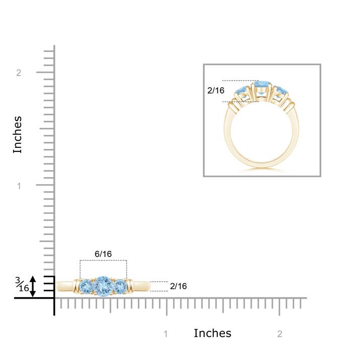 AAA - Aquamarine / 0.4 CT / 14 KT Yellow Gold