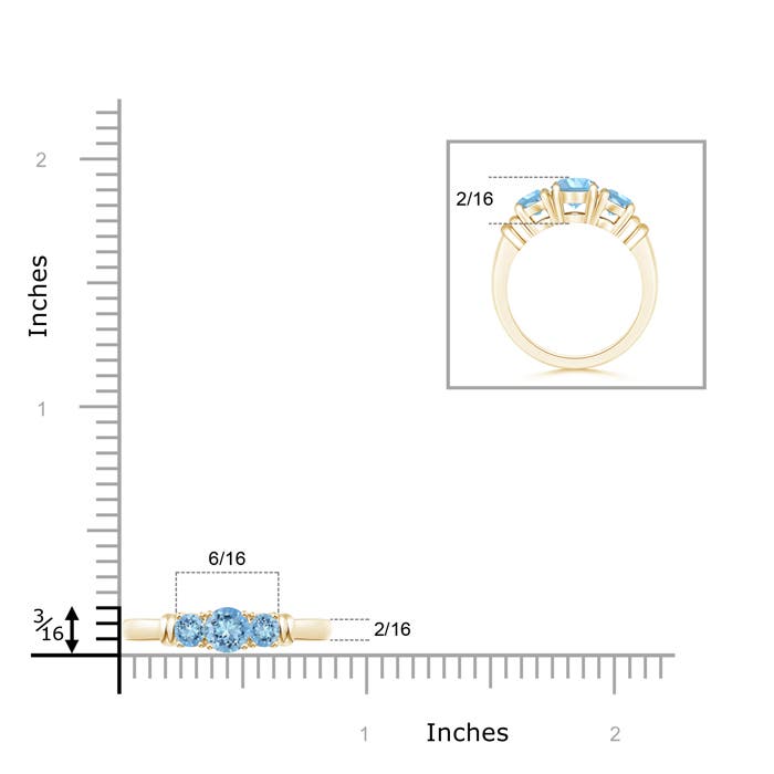 AAAA - Aquamarine / 0.4 CT / 14 KT Yellow Gold