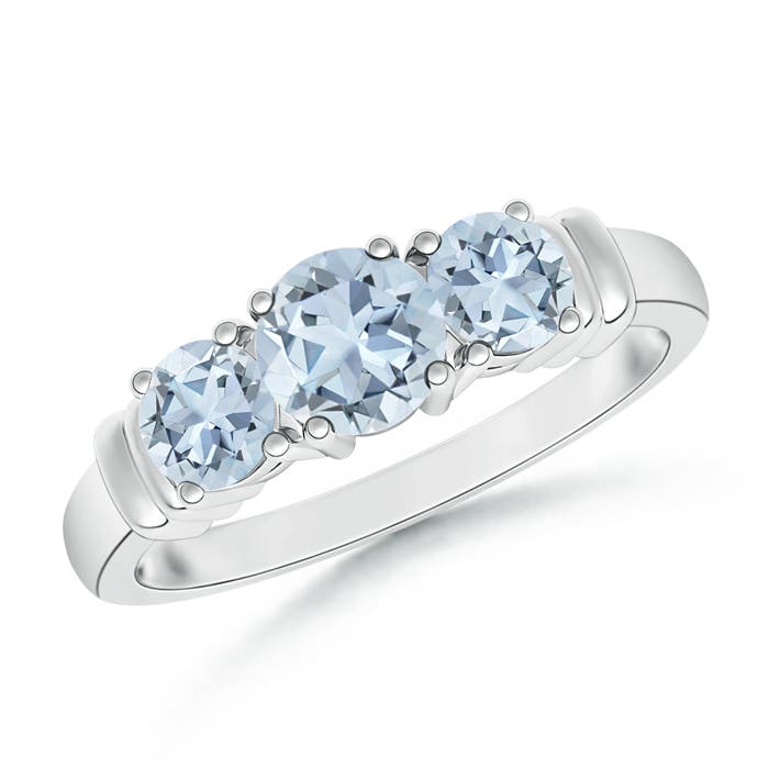 A - Aquamarine / 0.8 CT / 14 KT White Gold