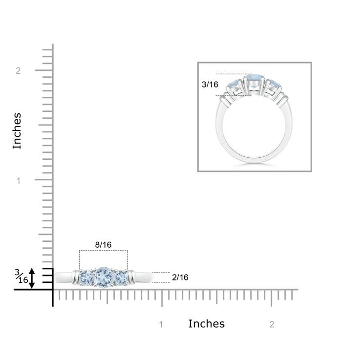 A - Aquamarine / 0.8 CT / 14 KT White Gold