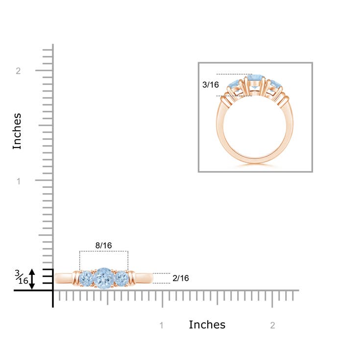 AA - Aquamarine / 0.8 CT / 14 KT Rose Gold