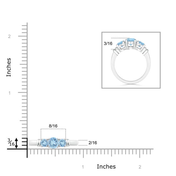 AAA - Aquamarine / 0.8 CT / 14 KT White Gold