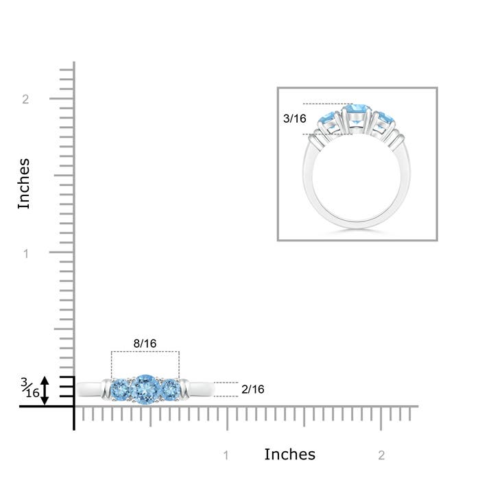 AAAA - Aquamarine / 0.8 CT / 14 KT White Gold