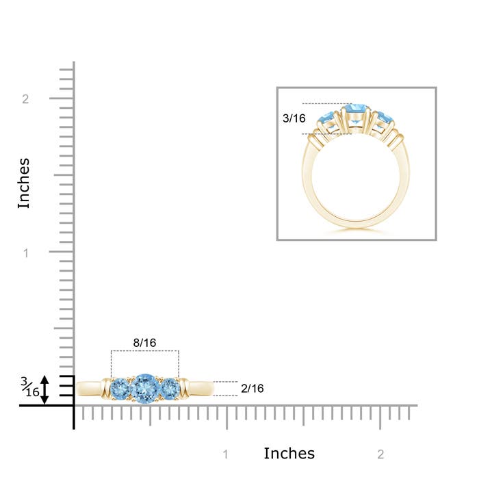 AAAA - Aquamarine / 0.8 CT / 14 KT Yellow Gold