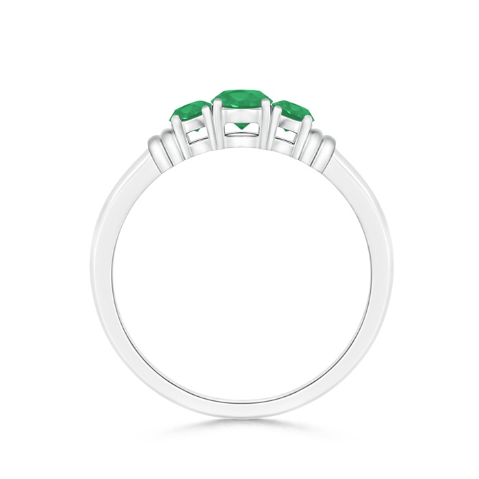 4mm A Vintage Style Three Stone Emerald Wedding Band in P950 Platinum product image
