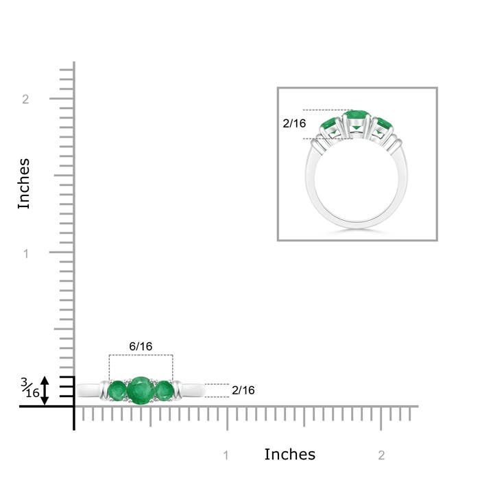 A - Emerald / 0.44 CT / 14 KT White Gold