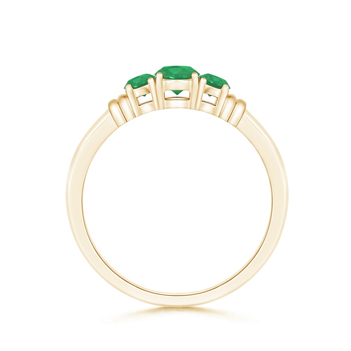 4mm A Vintage Style Three Stone Emerald Wedding Band in Yellow Gold product image