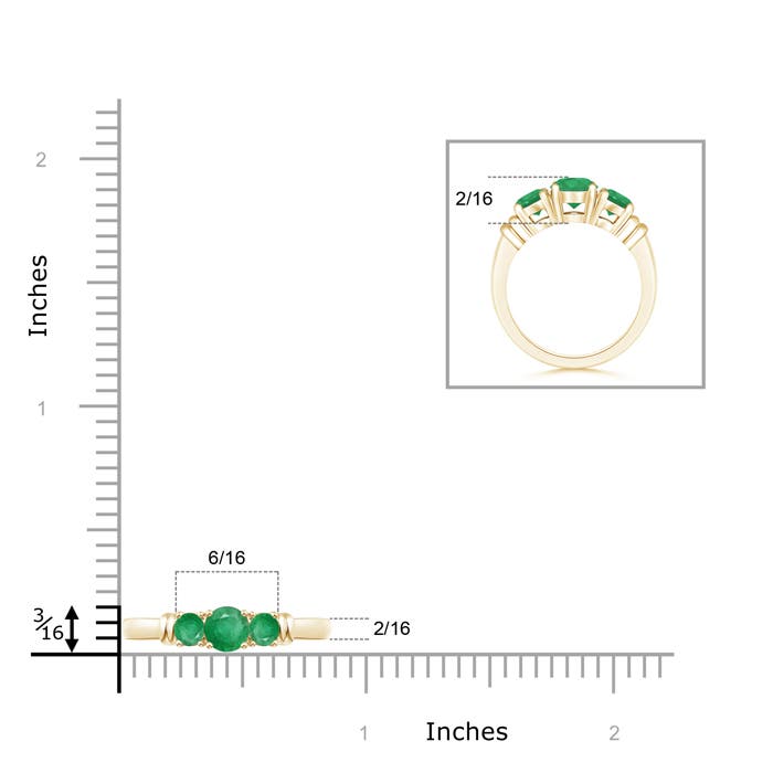 A - Emerald / 0.44 CT / 14 KT Yellow Gold