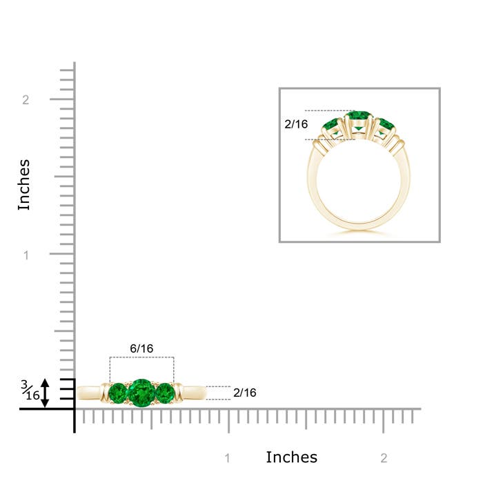 AAAA - Emerald / 0.44 CT / 14 KT Yellow Gold