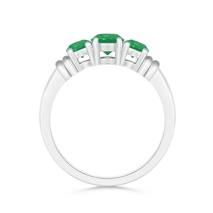 5mm A Vintage Style Three Stone Emerald Wedding Band in P950 Platinum product image