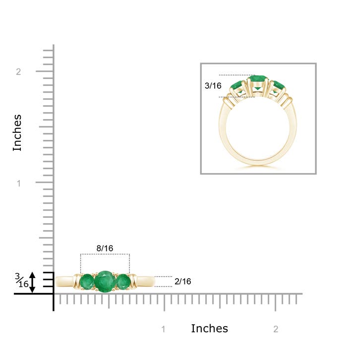 A - Emerald / 0.93 CT / 14 KT Yellow Gold