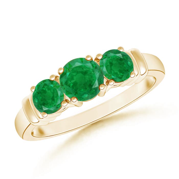 AA - Emerald / 0.93 CT / 14 KT Yellow Gold