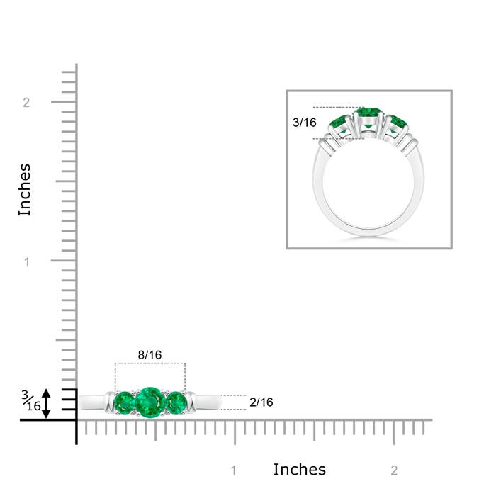 AAA - Emerald / 0.93 CT / 14 KT White Gold