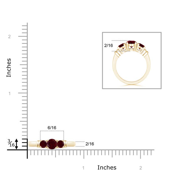 A - Garnet / 0.63 CT / 14 KT Yellow Gold