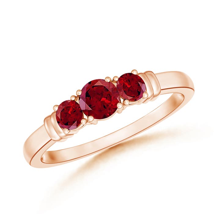 AAAA - Garnet / 0.63 CT / 14 KT Rose Gold