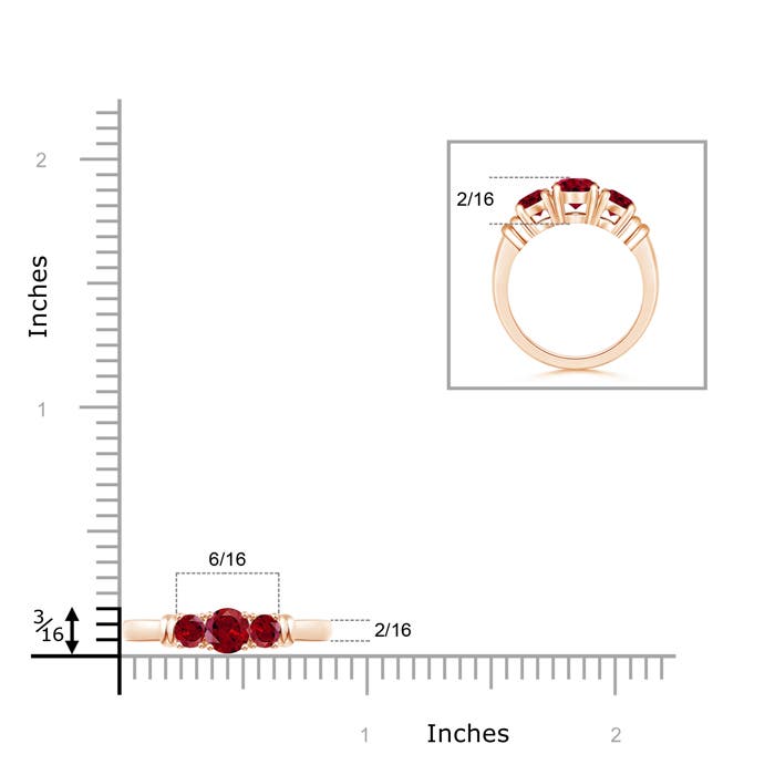 AAAA - Garnet / 0.63 CT / 14 KT Rose Gold