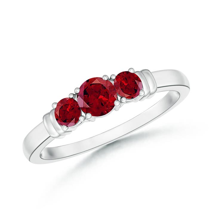 AAAA - Garnet / 0.63 CT / 14 KT White Gold