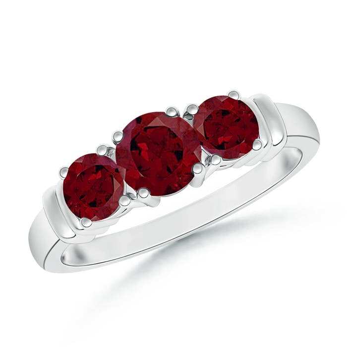 AA - Garnet / 1.26 CT / 14 KT White Gold