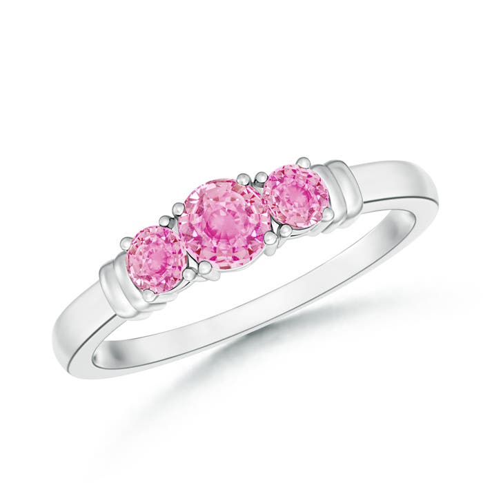 A - Pink Sapphire / 0.61 CT / 14 KT White Gold