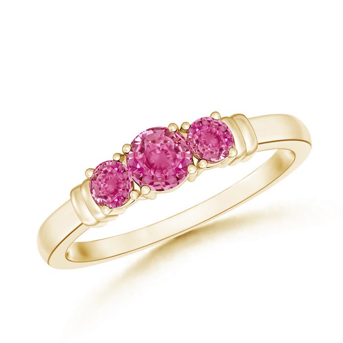 AAA - Pink Sapphire / 0.61 CT / 14 KT Yellow Gold