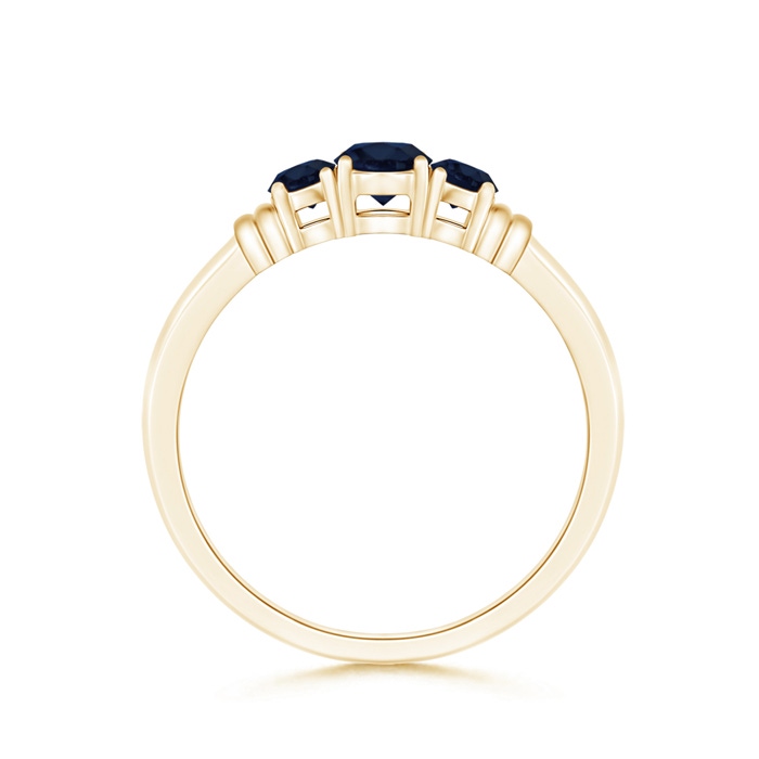 4mm A Vintage Style Three Stone Sapphire Wedding Band in Yellow Gold product image