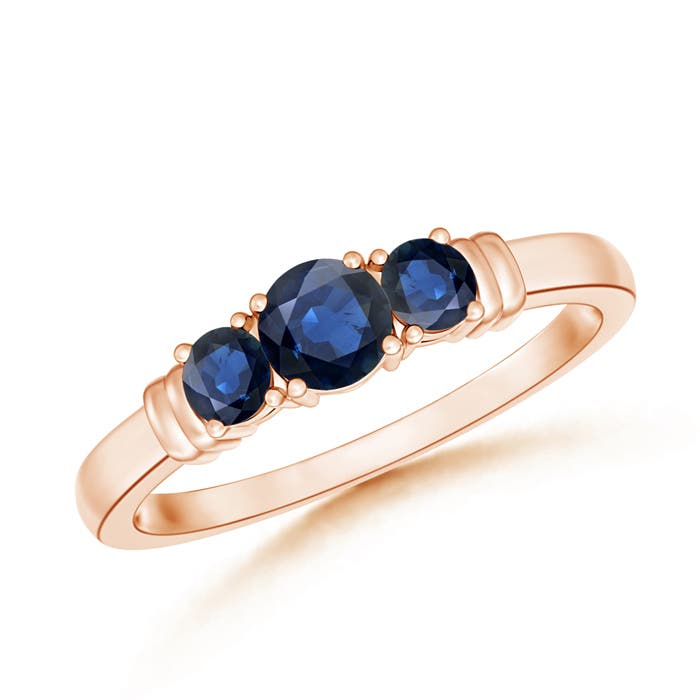 AA - Blue Sapphire / 0.61 CT / 14 KT Rose Gold