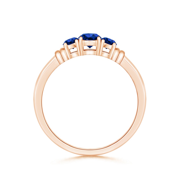 4mm AAAA Vintage Style Three Stone Sapphire Wedding Band in Rose Gold product image