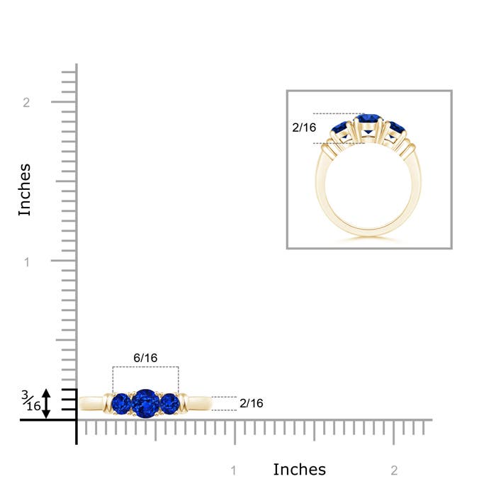 AAAA - Blue Sapphire / 0.61 CT / 14 KT Yellow Gold