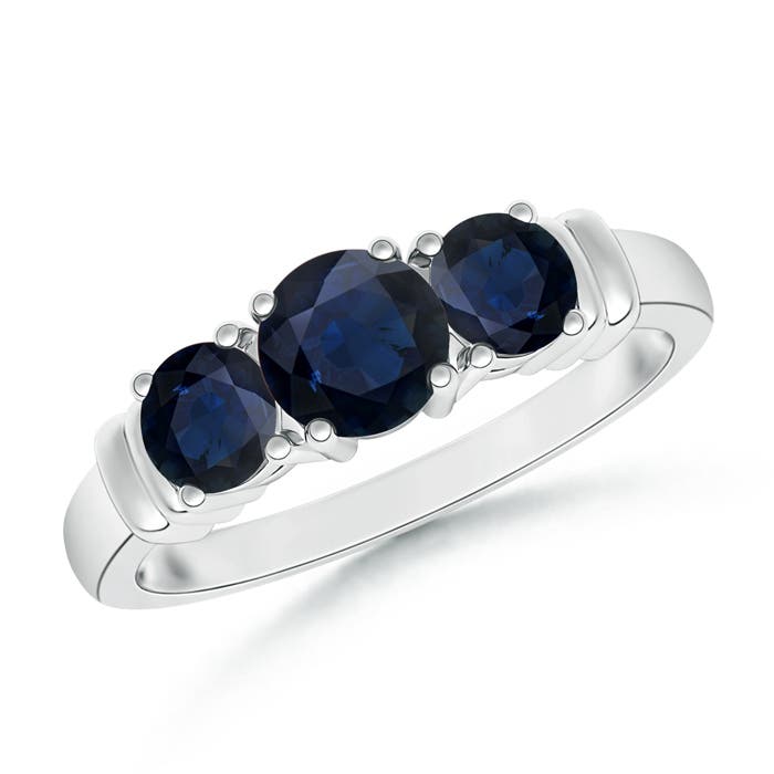 A - Blue Sapphire / 1.26 CT / 14 KT White Gold