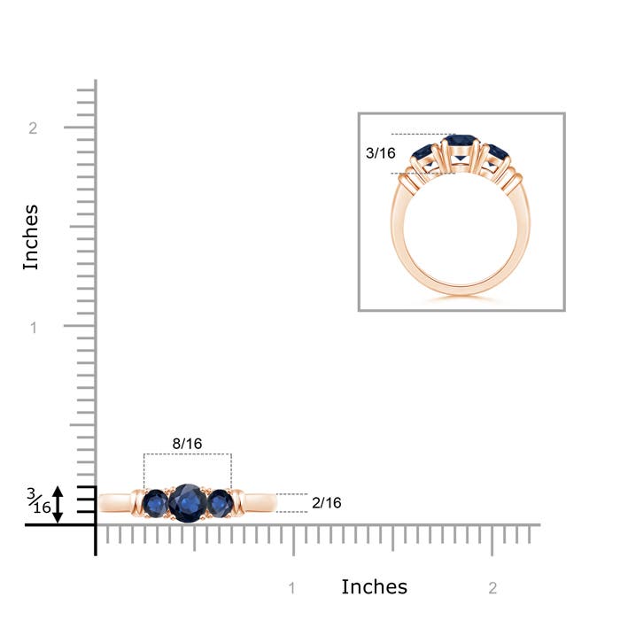 AA - Blue Sapphire / 1.26 CT / 14 KT Rose Gold