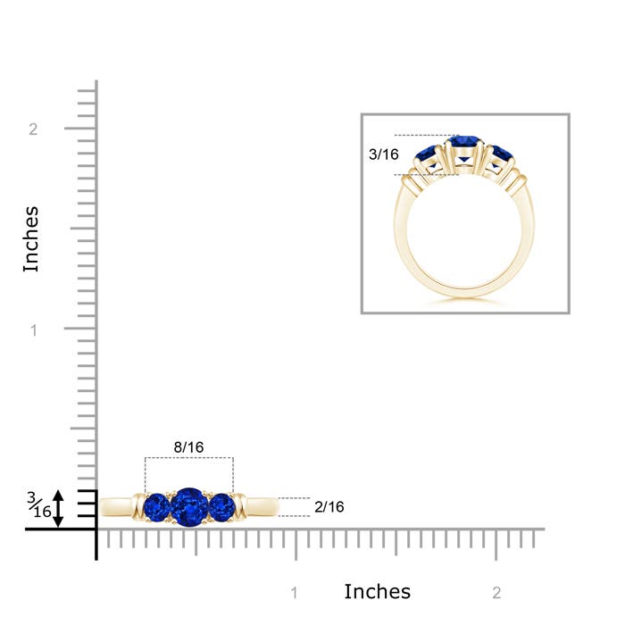 AAAA - Blue Sapphire / 1.26 CT / 14 KT Yellow Gold