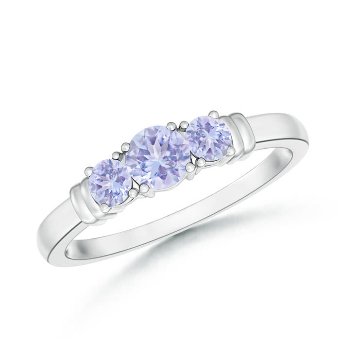 A - Tanzanite / 0.45 CT / 14 KT White Gold