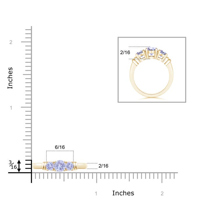 A - Tanzanite / 0.45 CT / 14 KT Yellow Gold