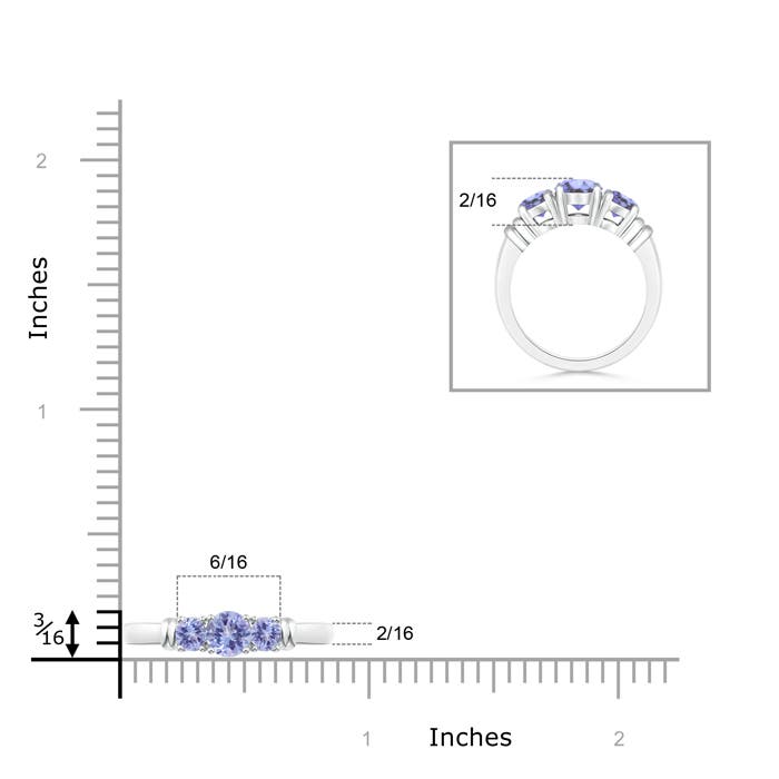 AA - Tanzanite / 0.45 CT / 14 KT White Gold