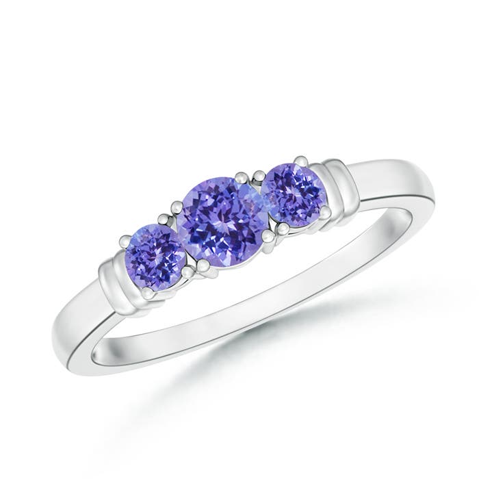 AAA - Tanzanite / 0.45 CT / 14 KT White Gold