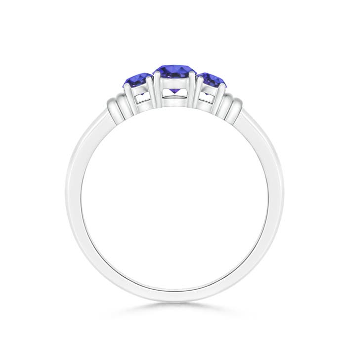 AAA - Tanzanite / 0.45 CT / 14 KT White Gold