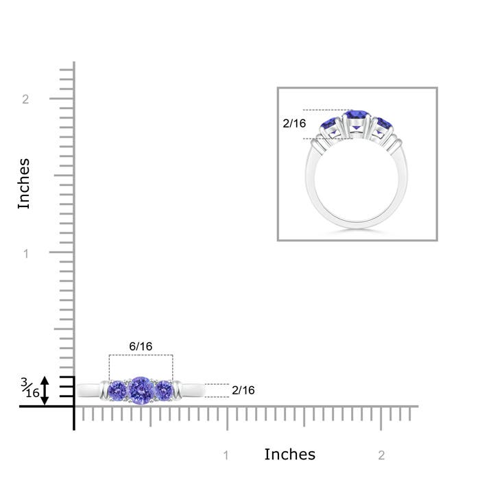 AAA - Tanzanite / 0.45 CT / 14 KT White Gold