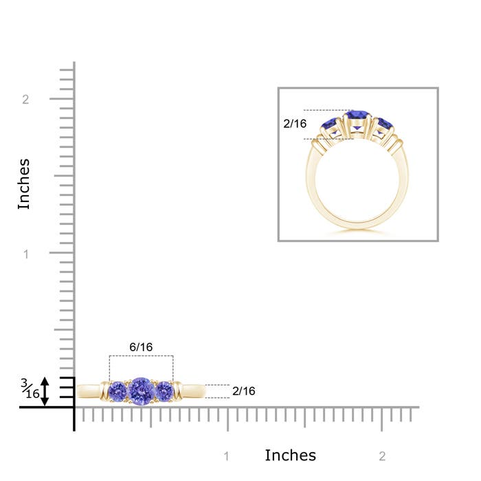 AAA - Tanzanite / 0.45 CT / 14 KT Yellow Gold